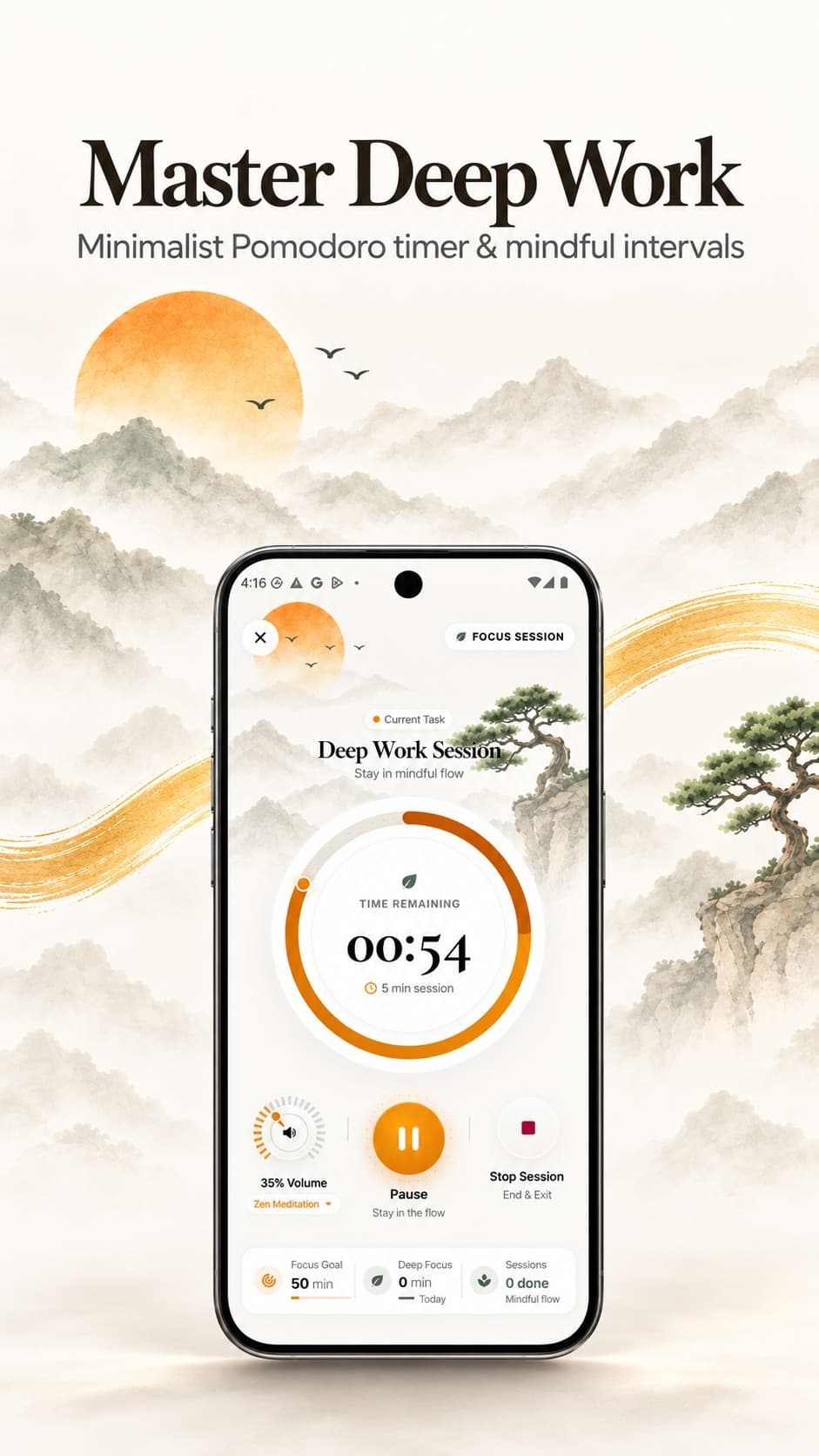 ZenPeace: Focus Pomodoro Timer store screenshot 1