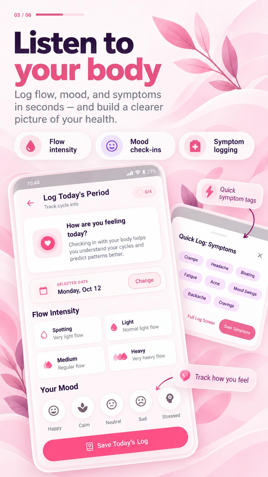 Period Cycle Tracker: HerCycle store screenshot 3